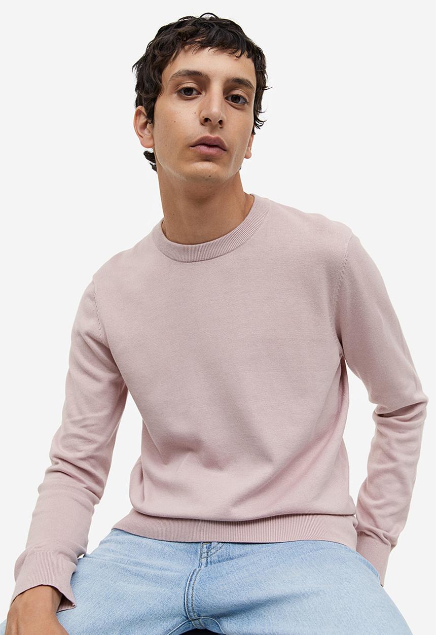 H&M - Slim fit fine-knit cotton jumper - pink