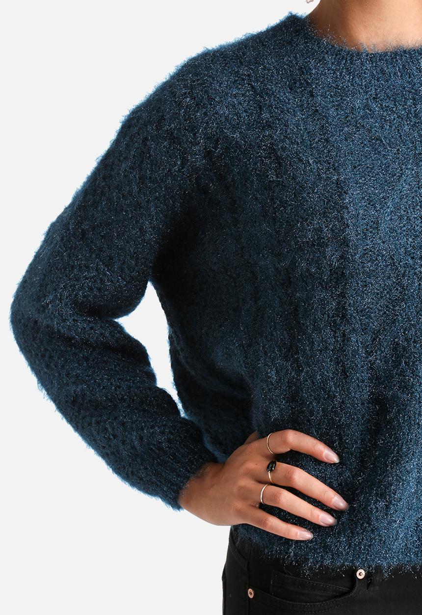 AX Paris - Ribbed Knitted Split Back Jumper
