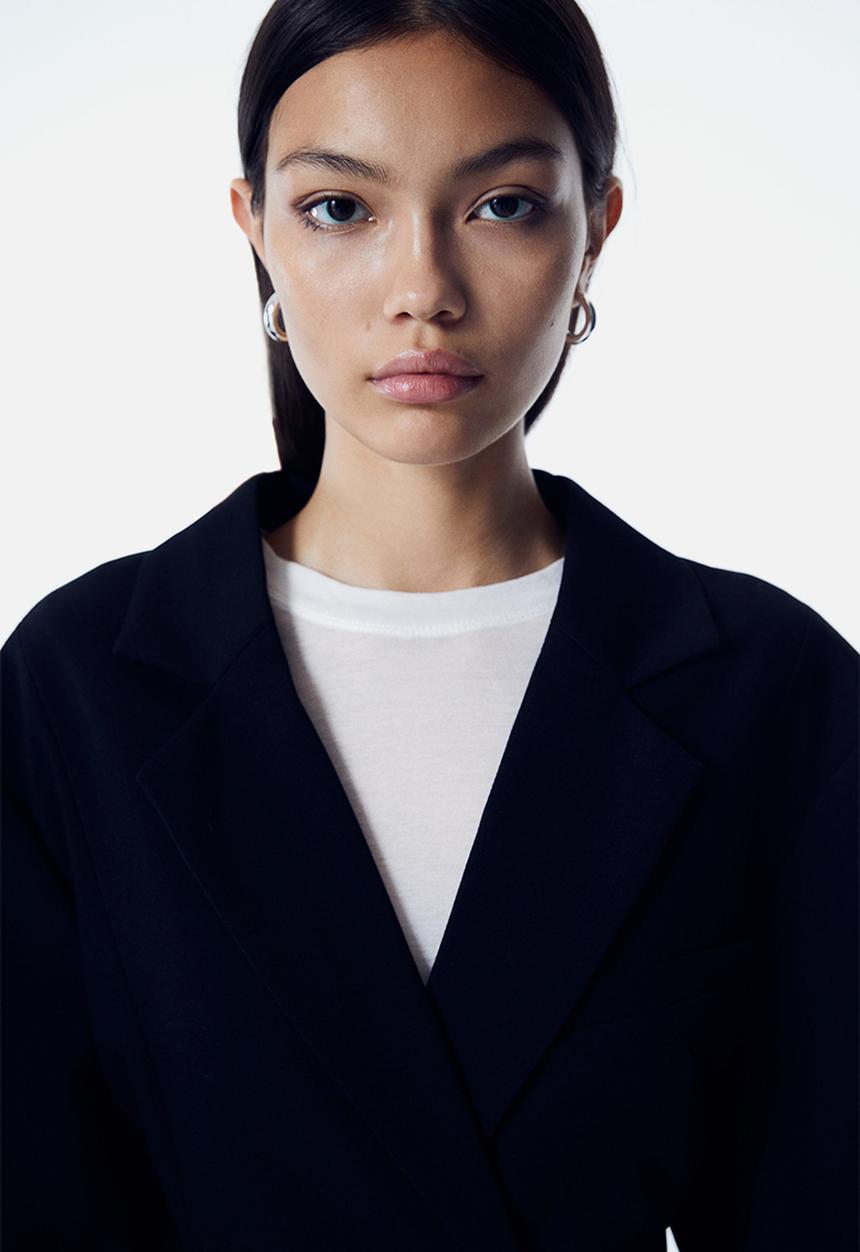 H&M - Double-breasted blazer - black