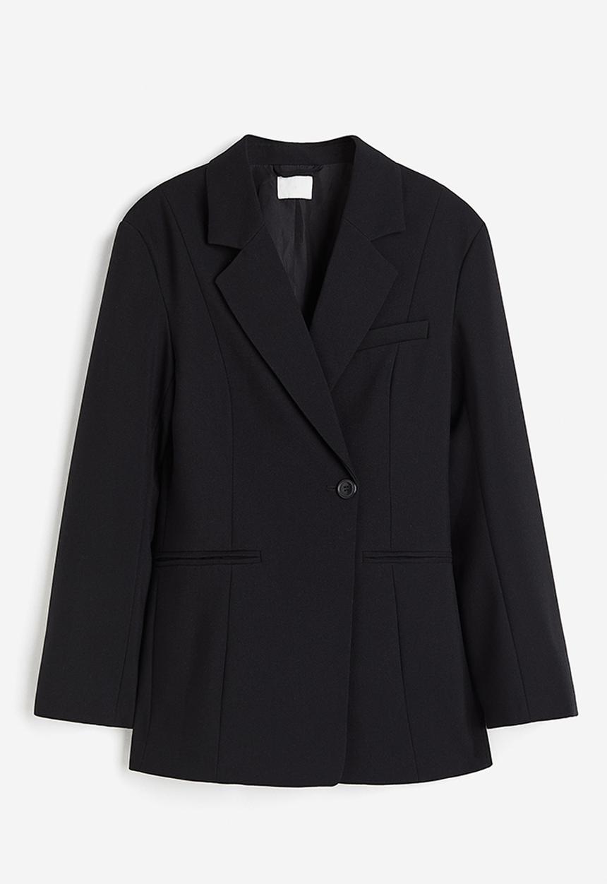 H&M - Double-breasted blazer - black