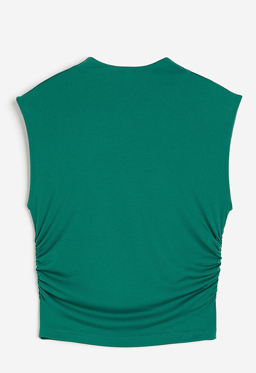 H&M - Cropped turtleneck top - green