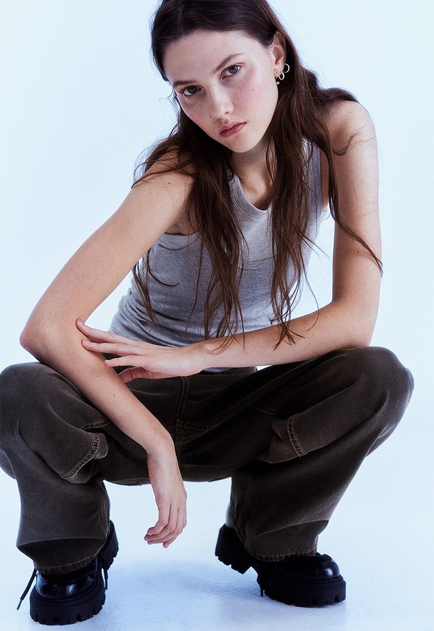 H&M - 90s baggy high jeans - brown