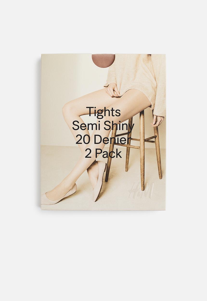 H&M - 2-pack 20 denier tights - brown