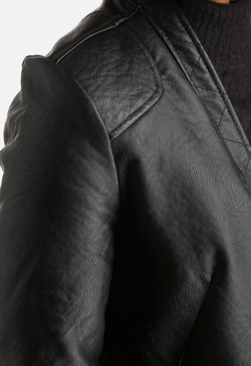 AX Paris - Cropped Faux Leather Jacket
