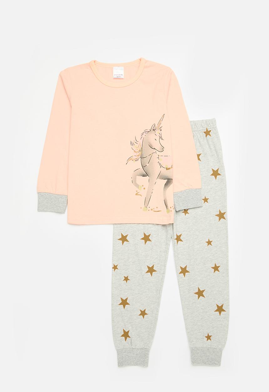Pop Candy - Printed pj set - orange and grey