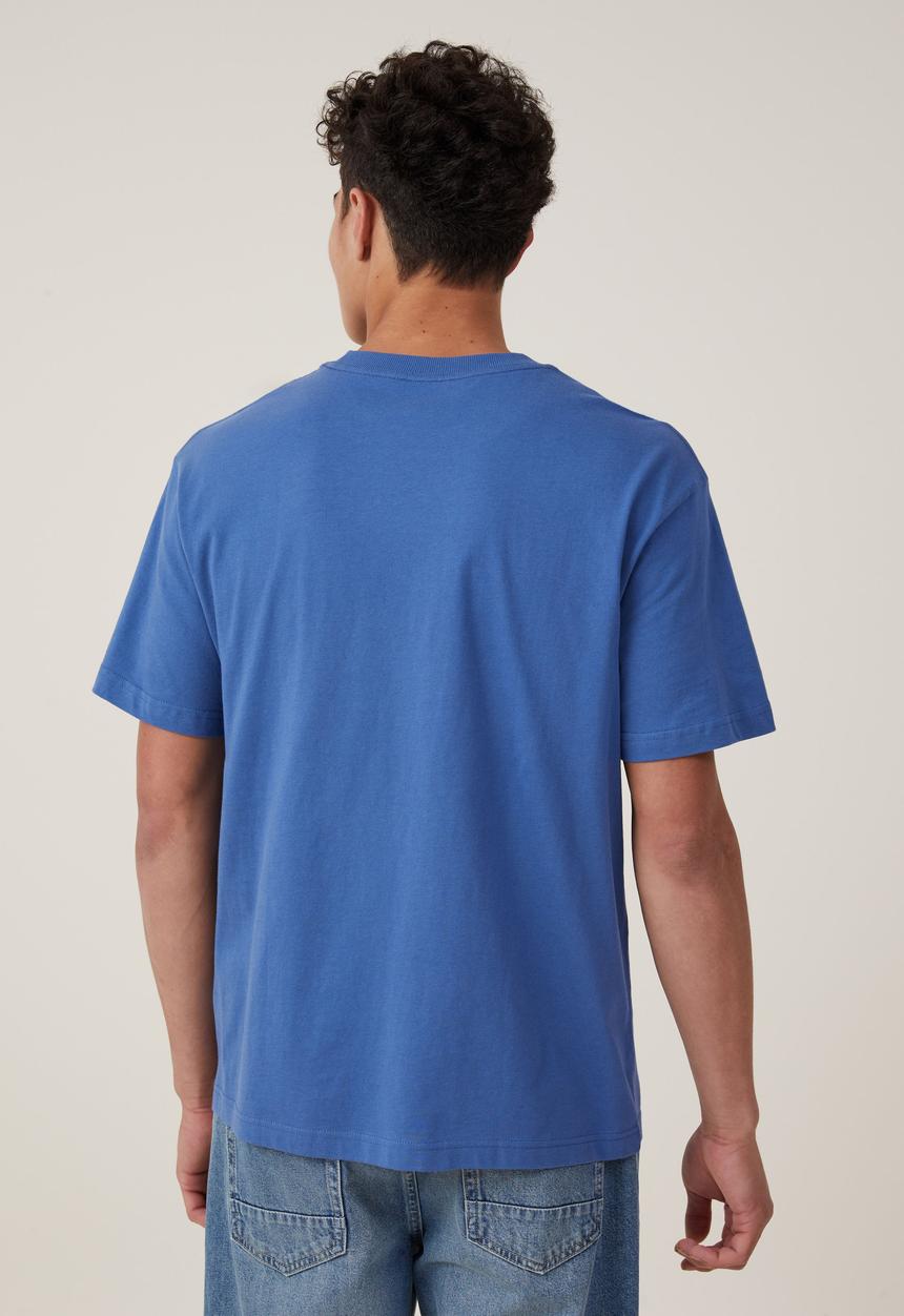 Cotton On - Organic loose fit T-shirt - washed cobalt blue