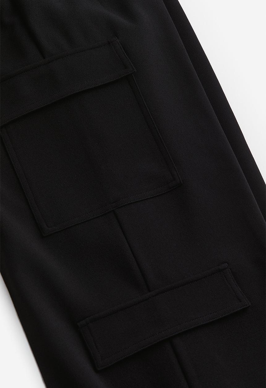 H&M - Jersey cargo trousers - black