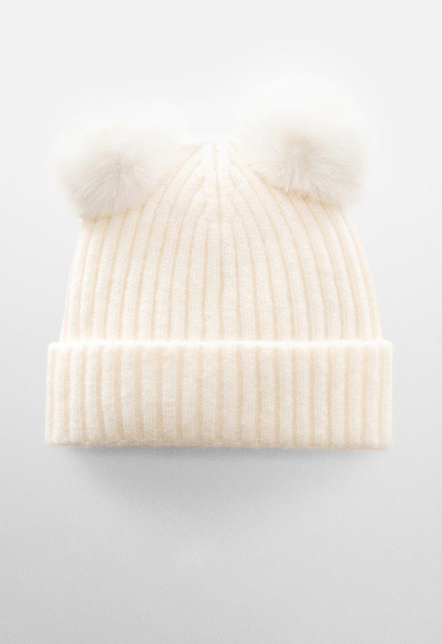 MANGO - Hat pompon - sand