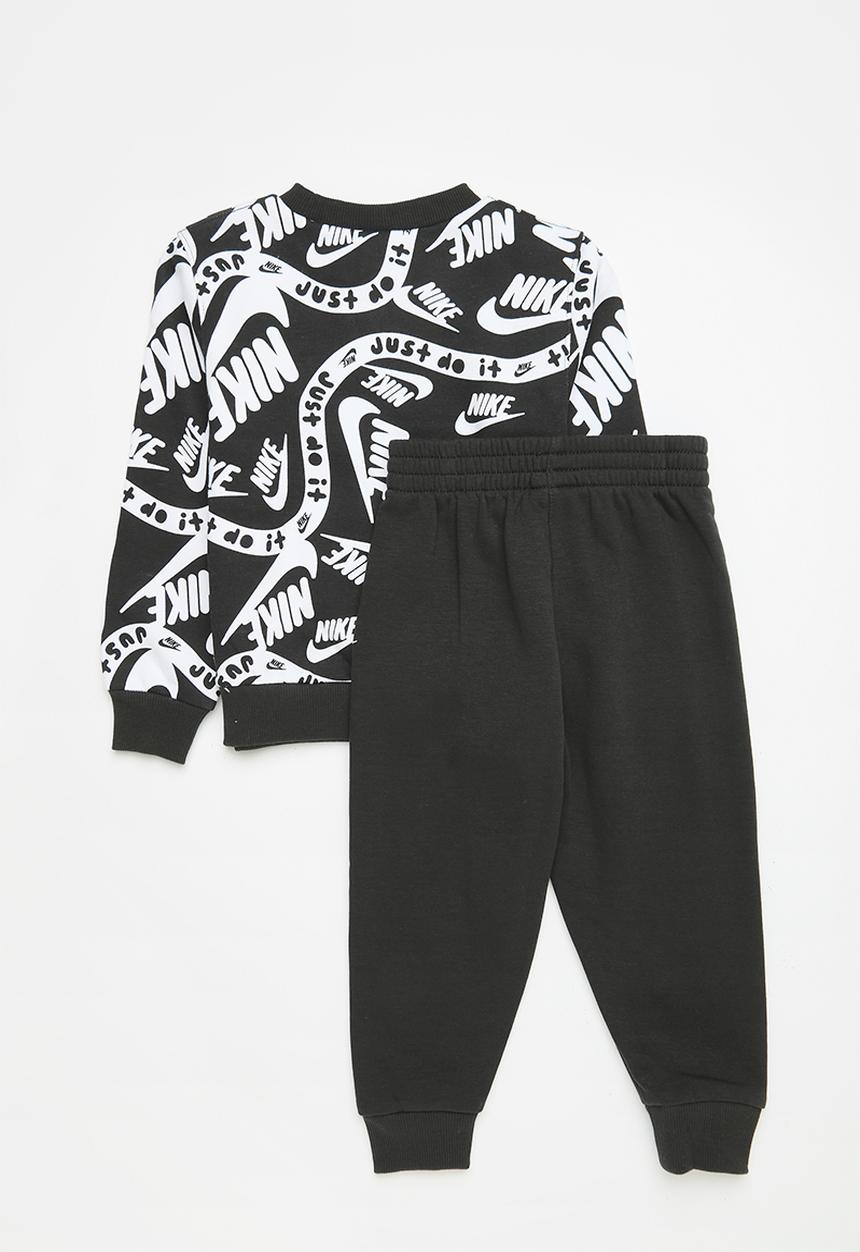 Nike - Nike all-over print futura crewneck and joggers set - black