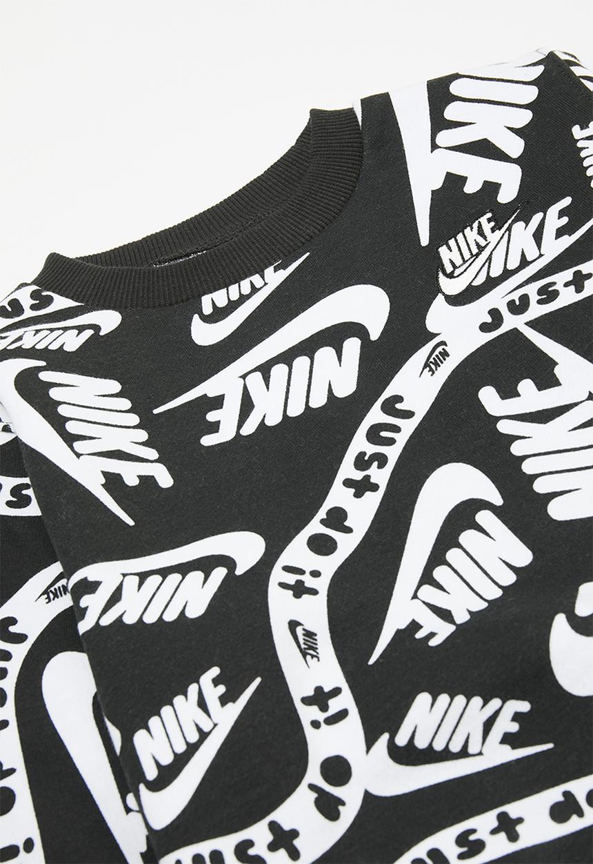 Nike - Nike all-over print futura crewneck and joggers set - black