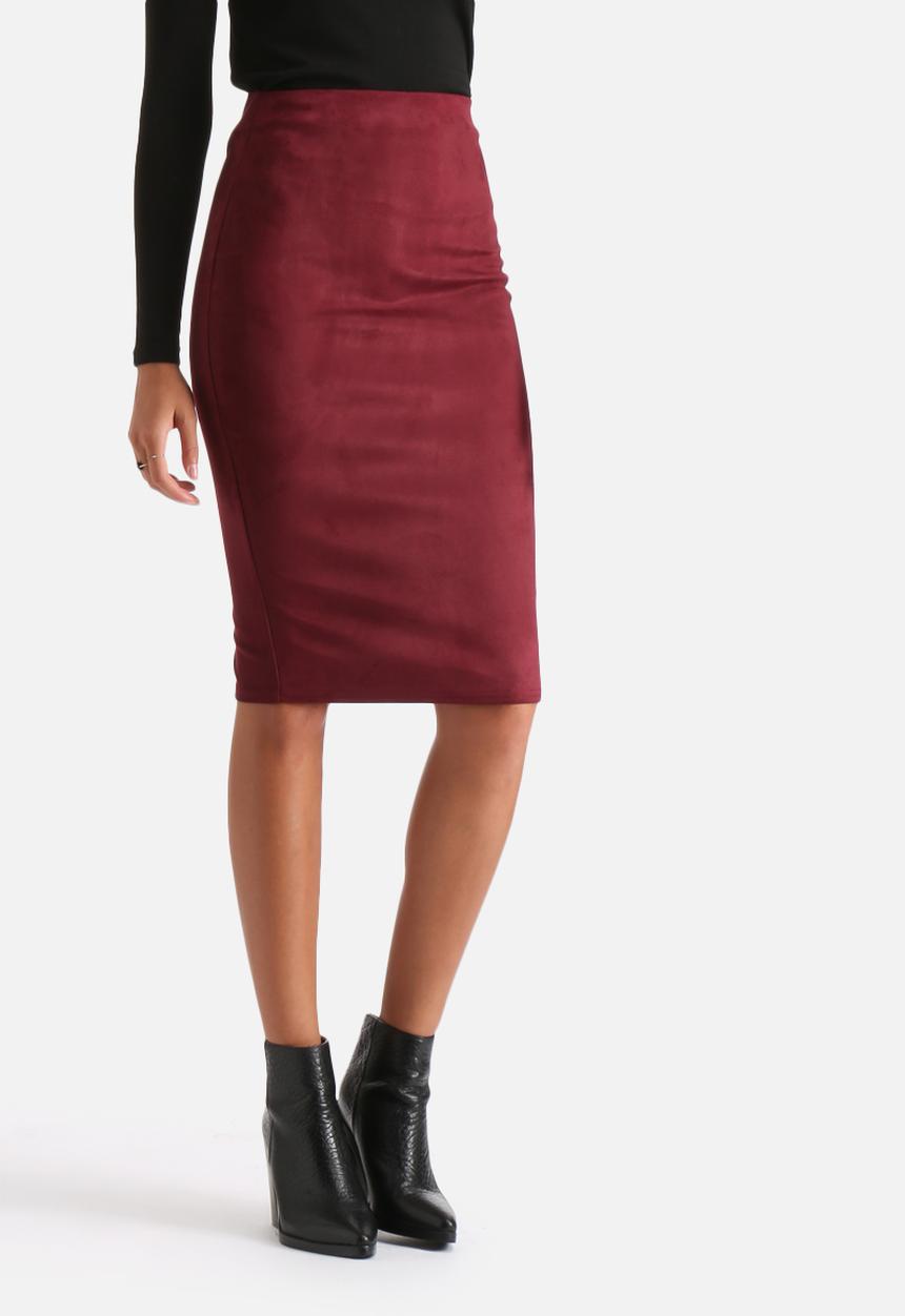 AX Paris - Faux Suede Midi Skirt