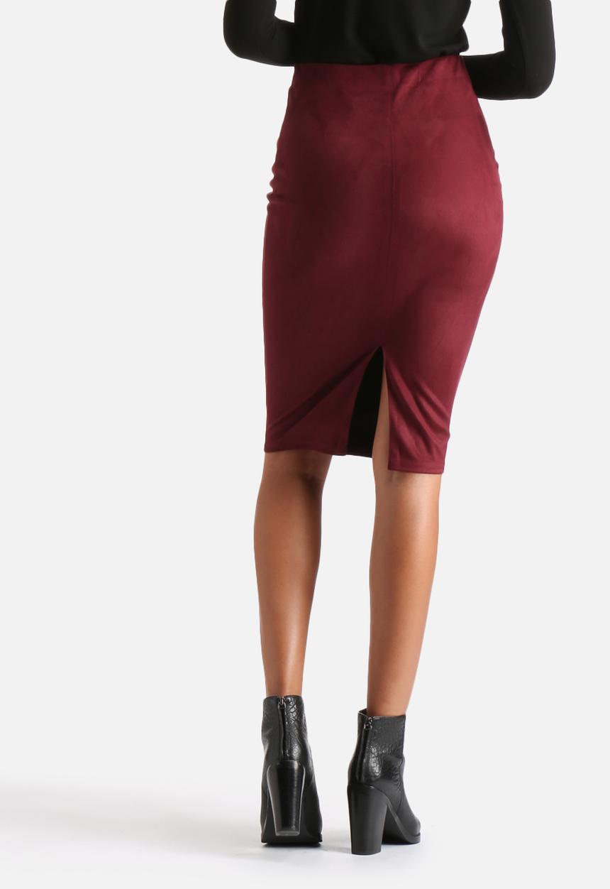 AX Paris - Faux Suede Midi Skirt