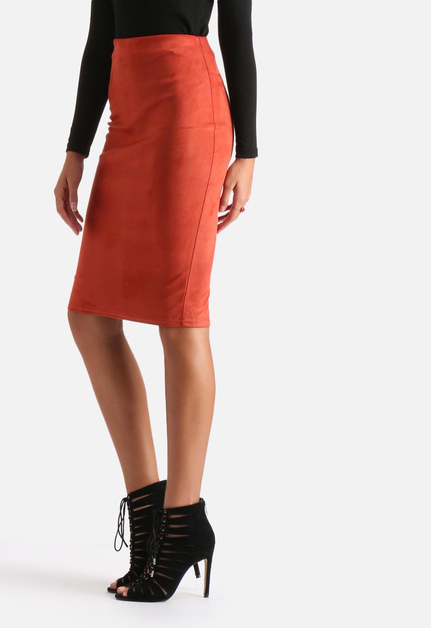 AX Paris - Faux Suede Midi Skirt
