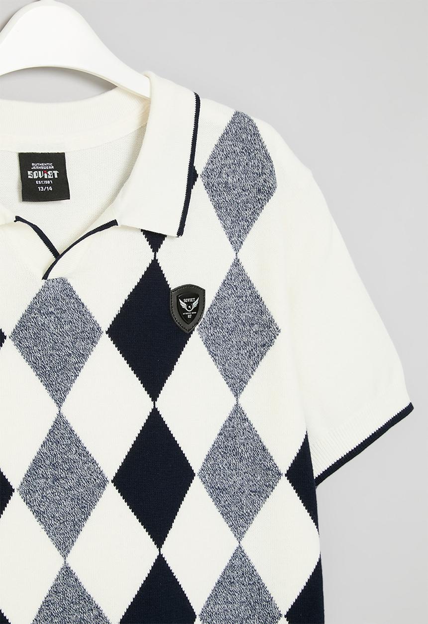 SOVIET - Knitted golfer - 5/6 to 13/14 - white