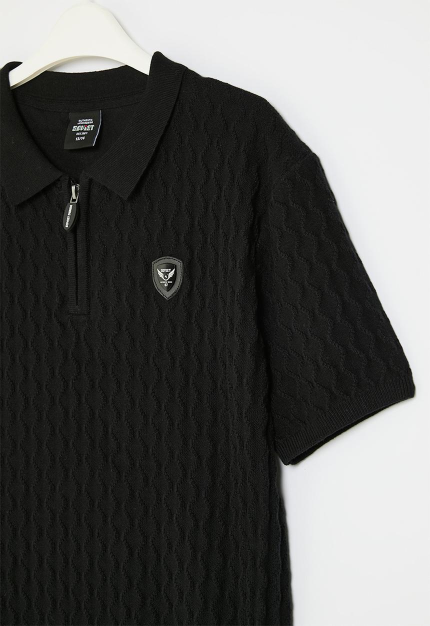 SOVIET - Boys knitted golfer - black