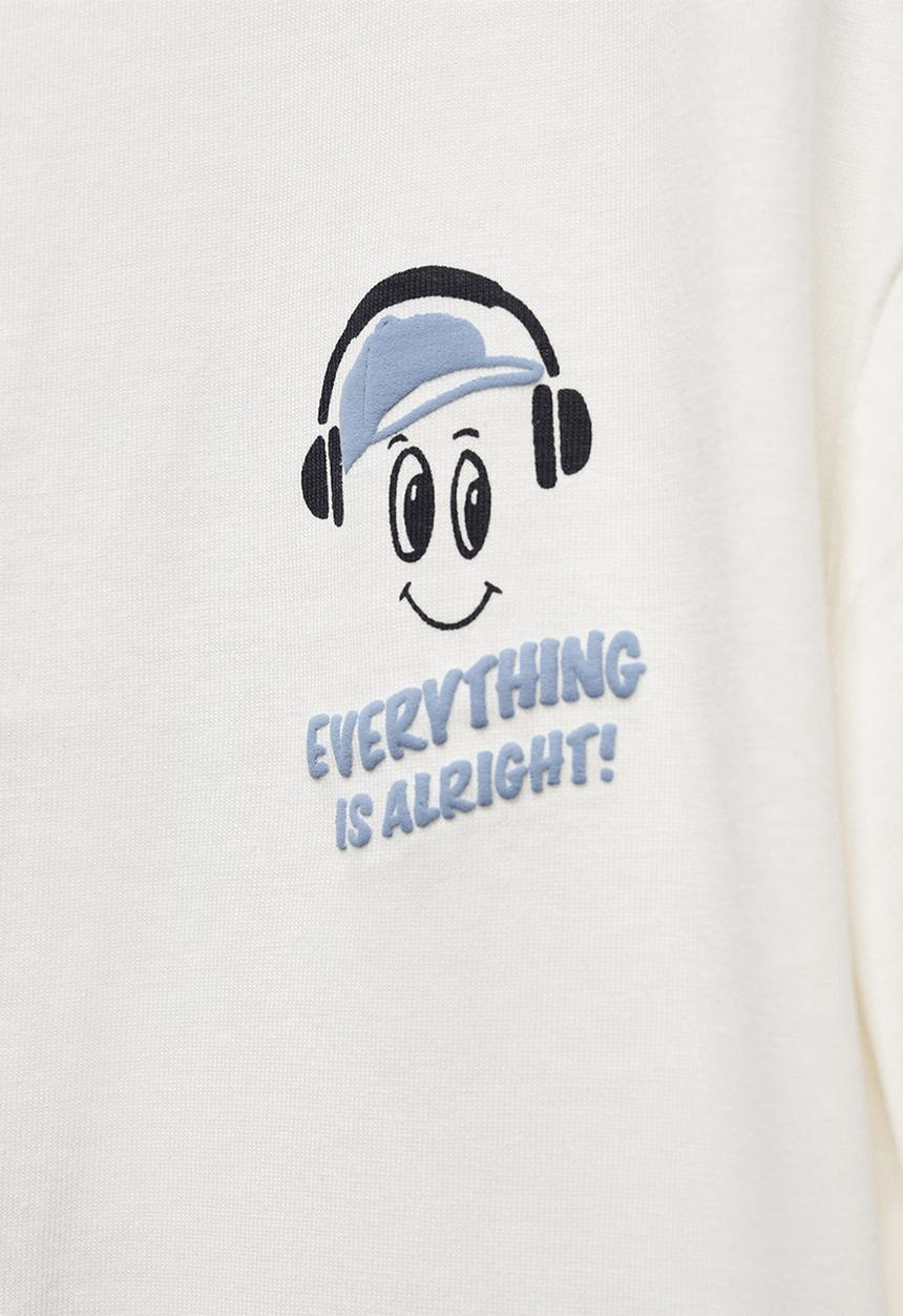 MANGO - T-shirt urban - offwhite