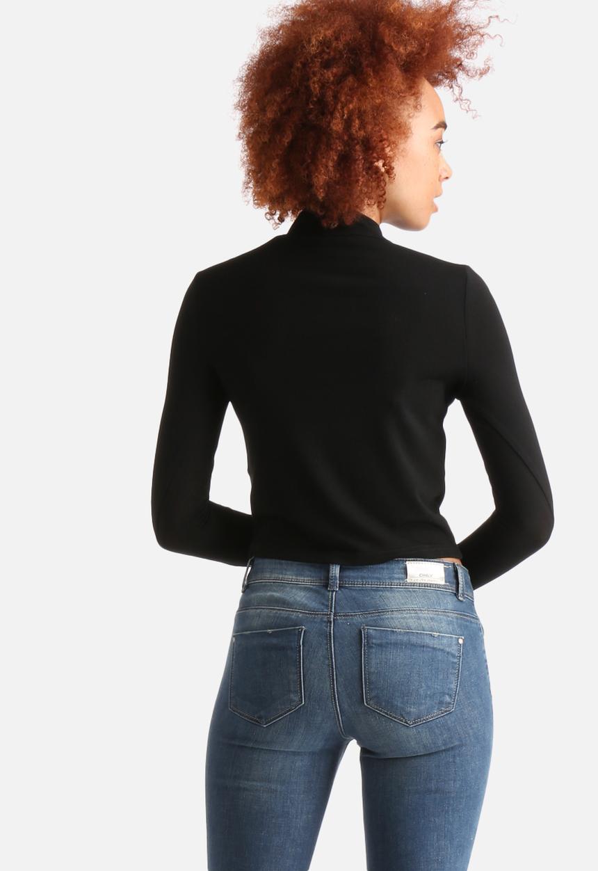 AX Paris - Cropped Polo Neck Top