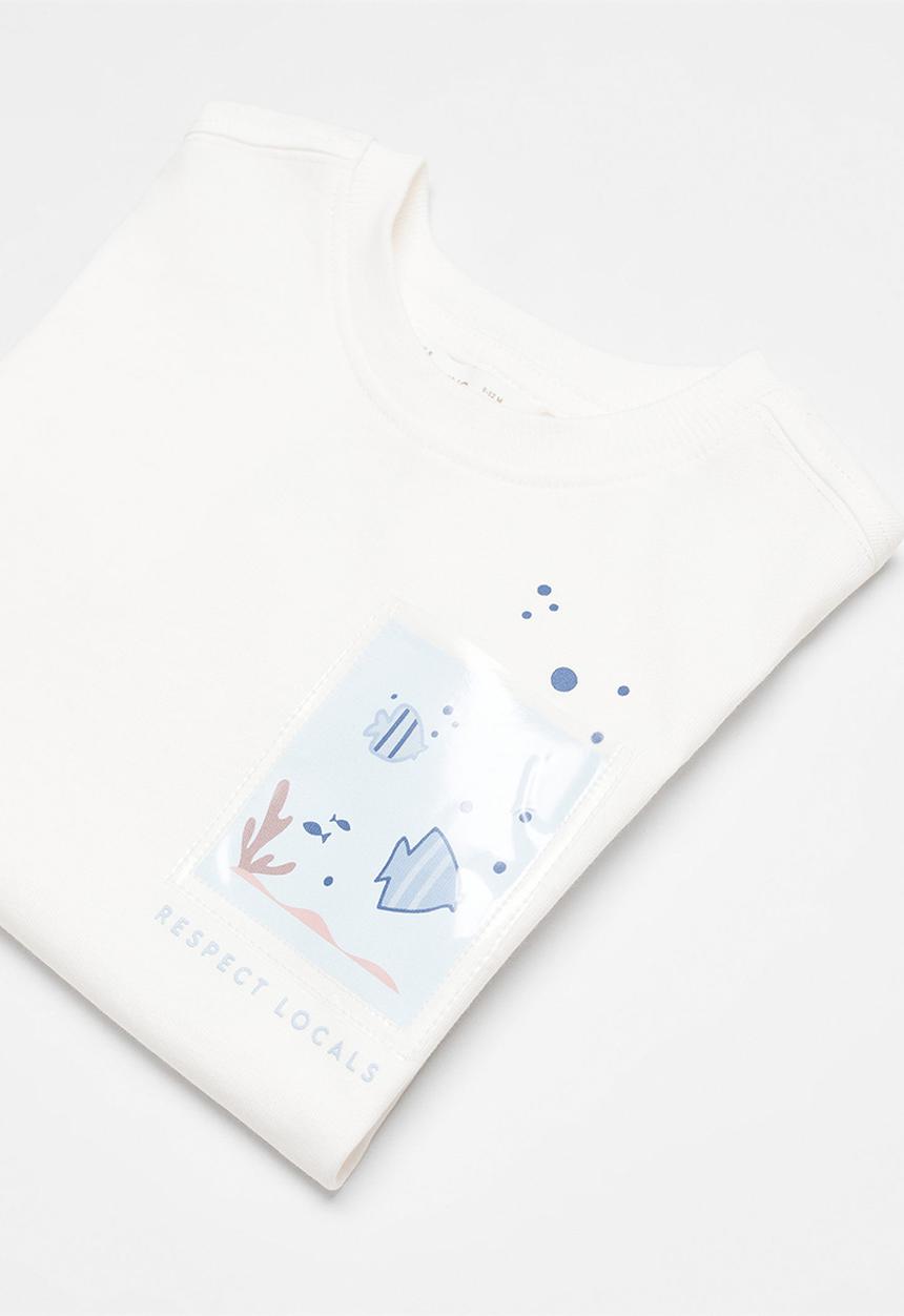 MANGO - T-shirt bubble - offwhite
