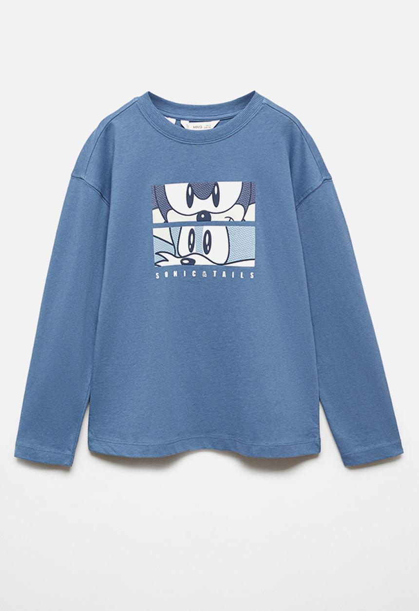 MANGO - T-shirt tails - blue
