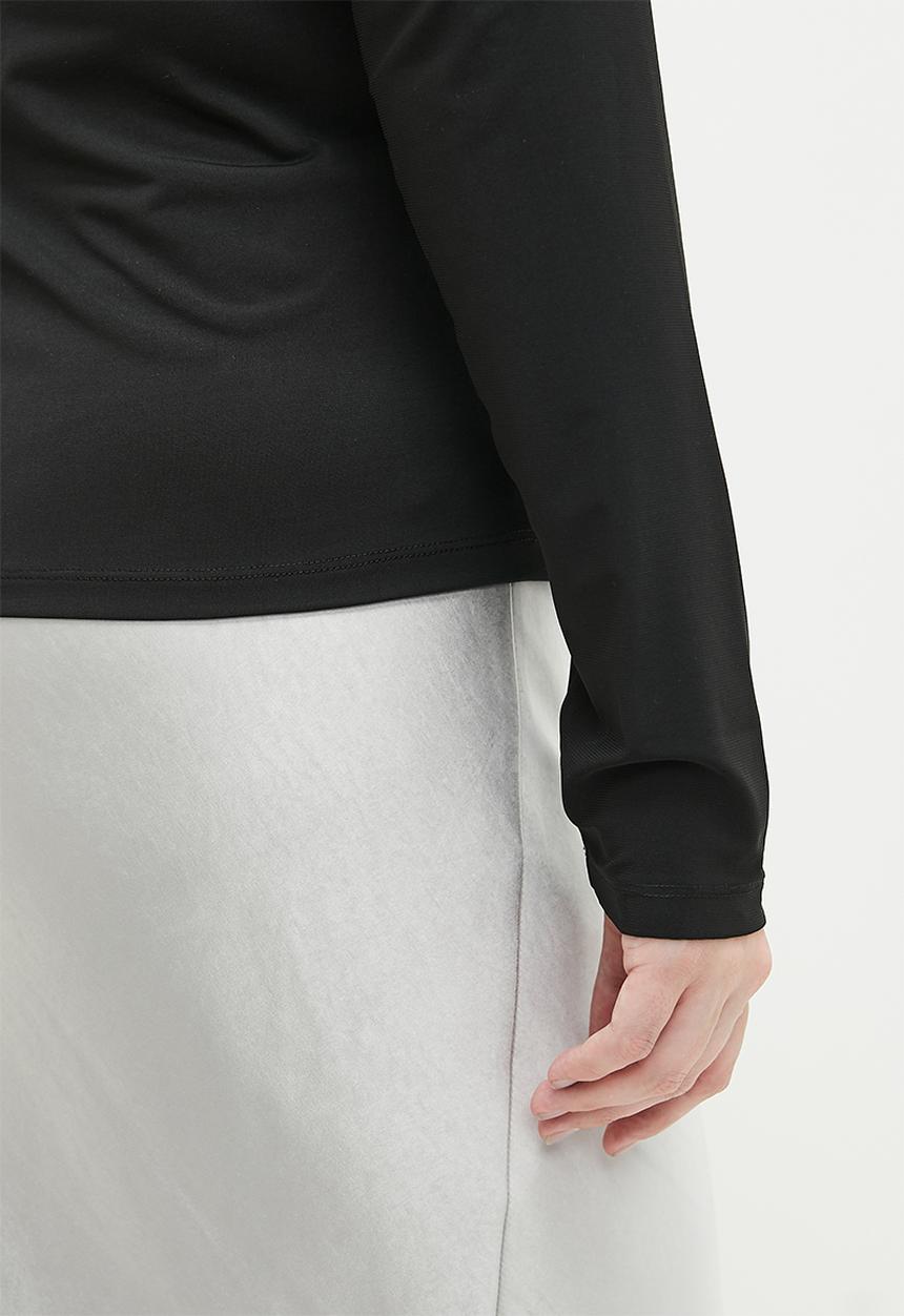 edit - Wrap neck tee plus - black