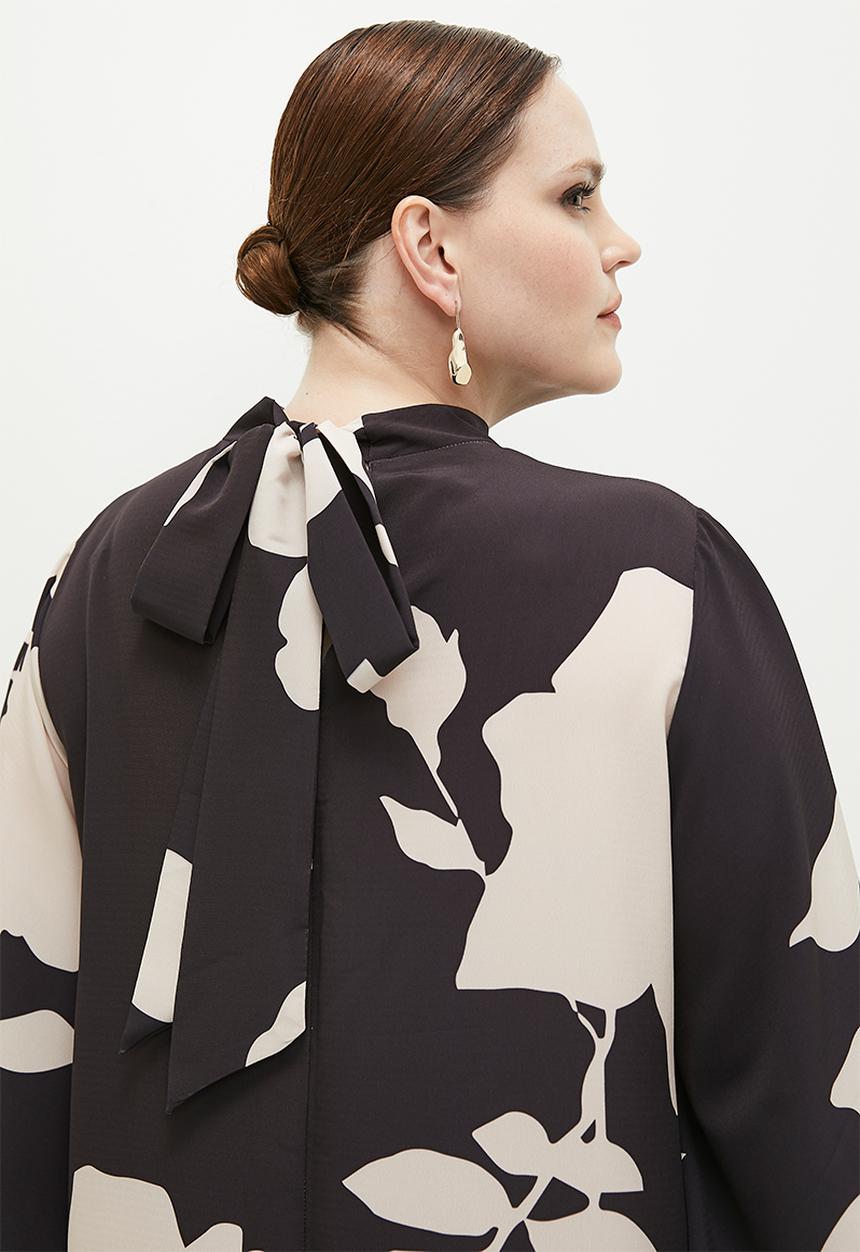 edit - Trapeze maxi kaftan dress - largescale floral