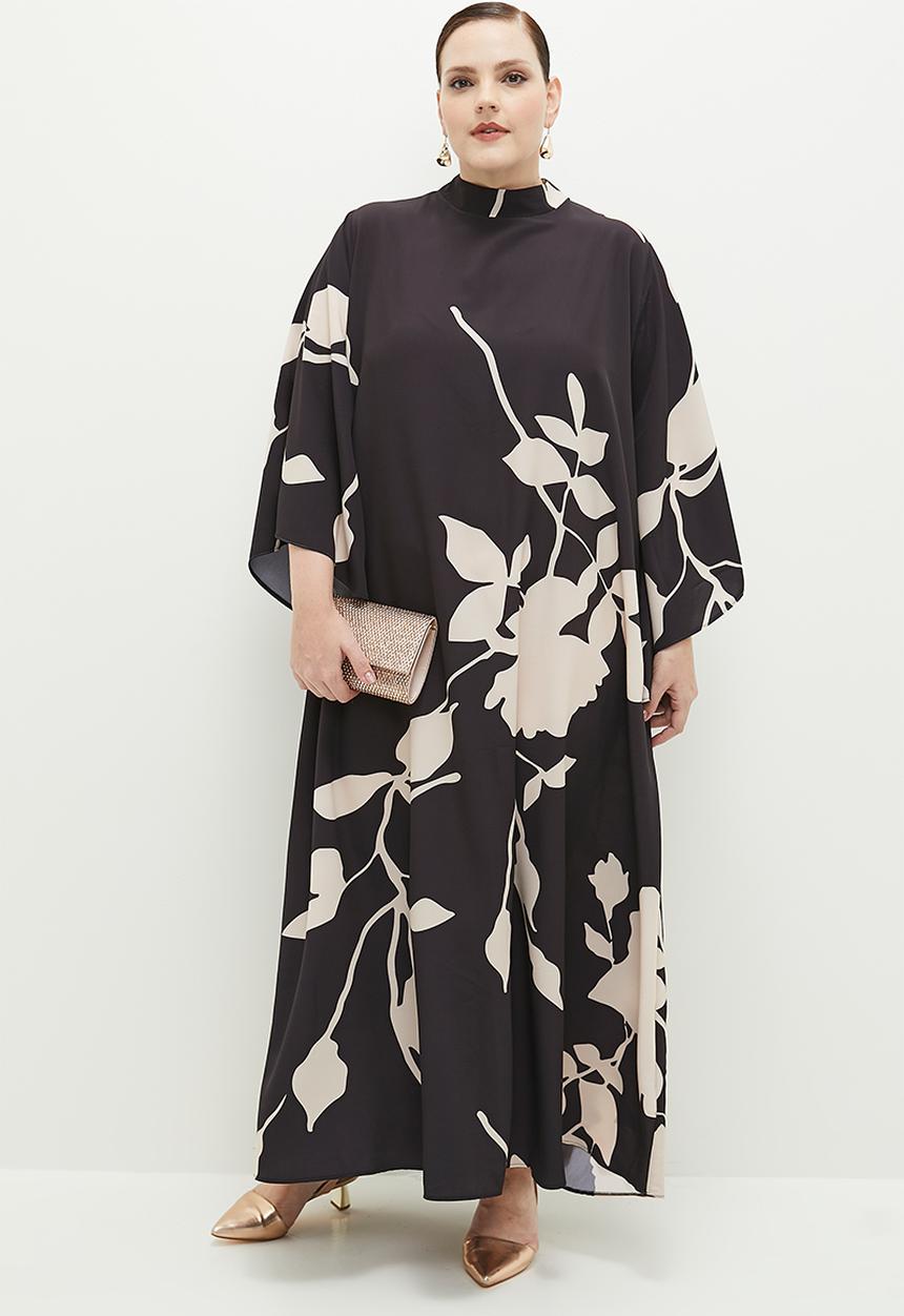 edit - Trapeze maxi kaftan dress - largescale floral