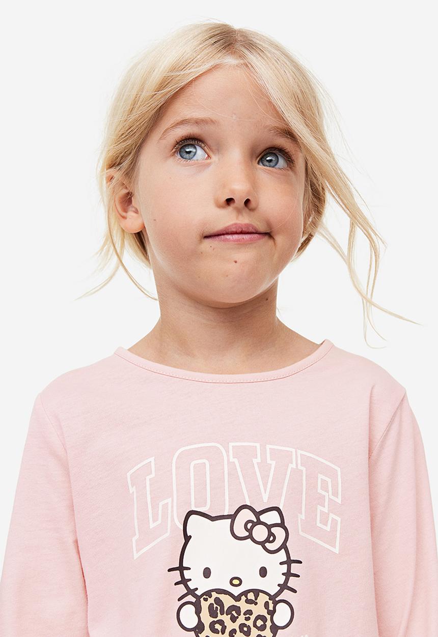 H&M - 2-Pack long-sleeved jersey tops - light pink hello kitty