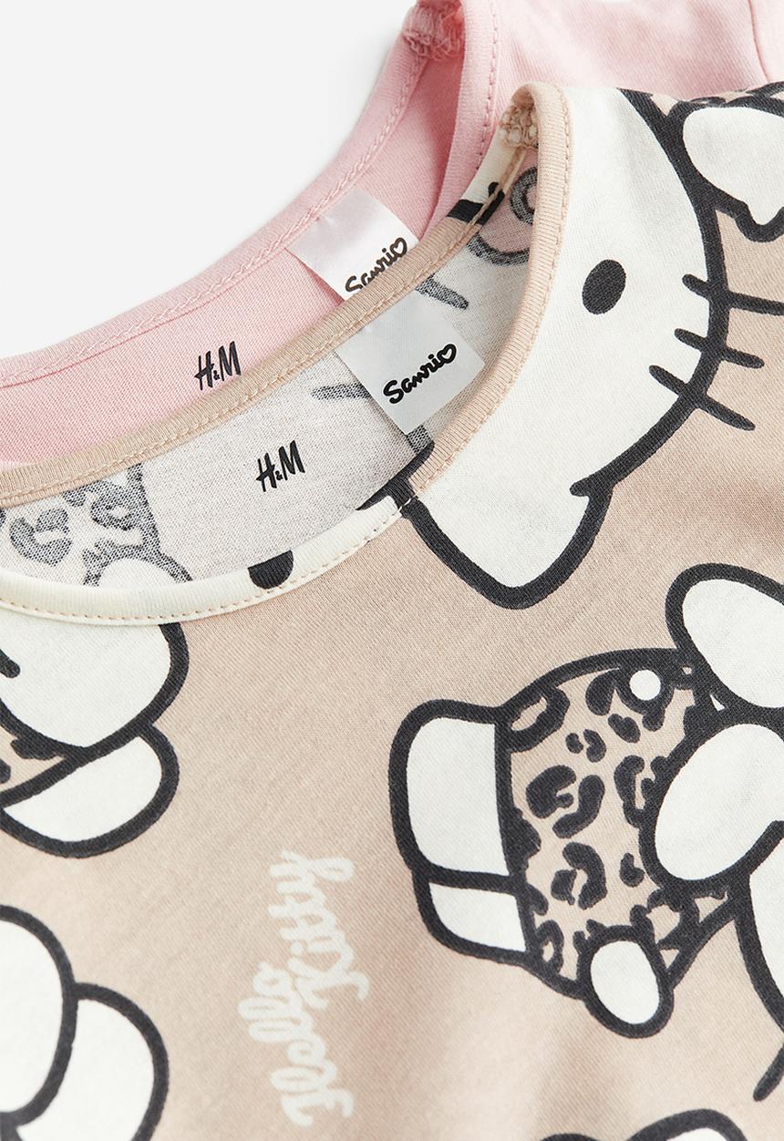 H&M - 2-Pack long-sleeved jersey tops - light pink hello kitty
