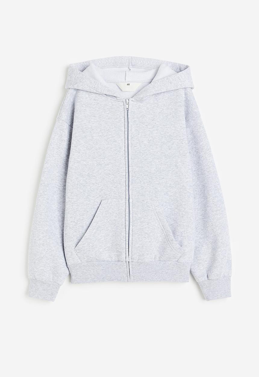 H&M - Oversized zip-through hoodie - grey