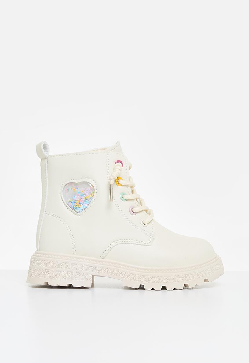Pop Candy - Lace up ankle boots - white