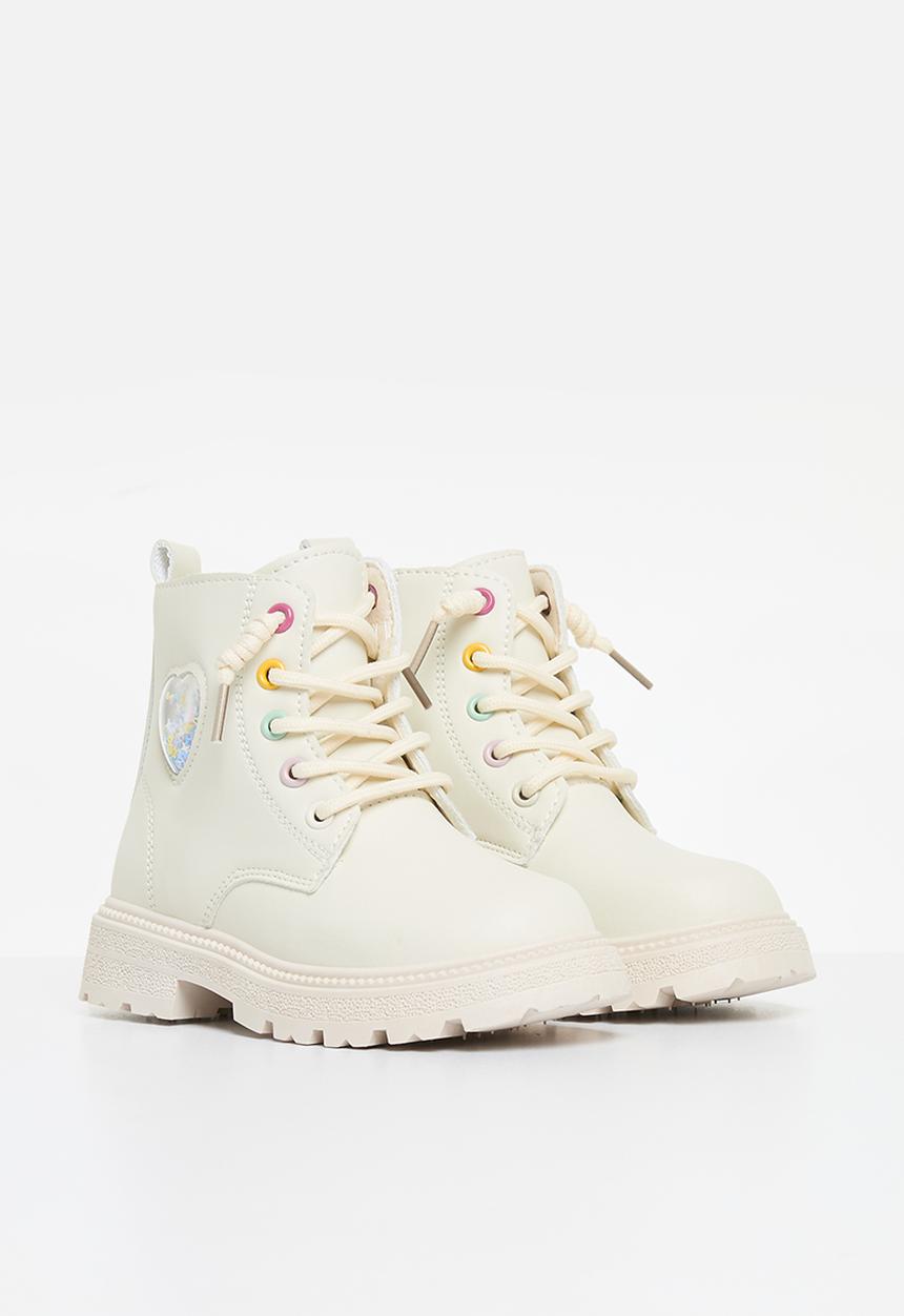 Pop Candy - Lace up ankle boots - white