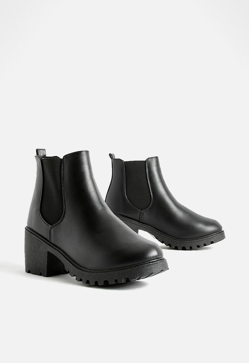 boohoo - Chunky cleated chelsea boots - black