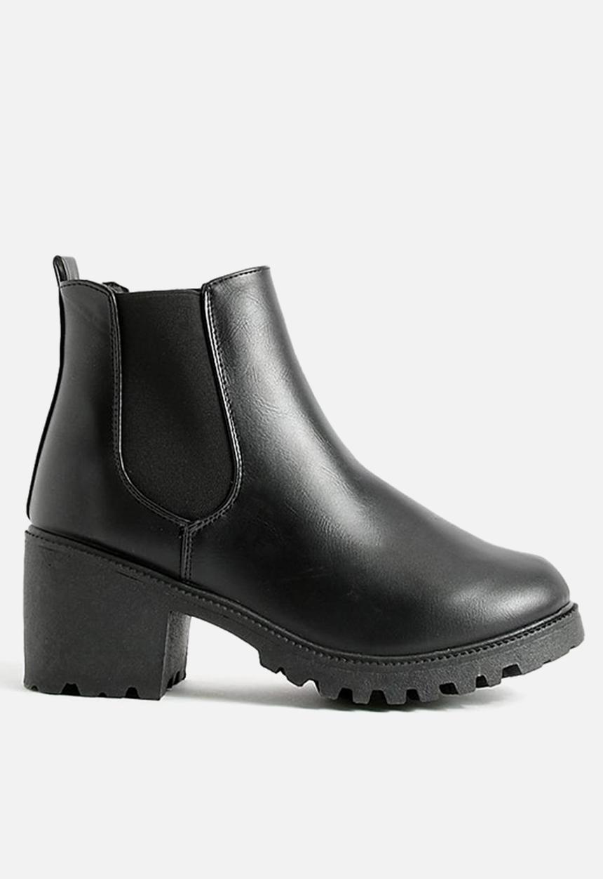 boohoo - Chunky cleated chelsea boots - black