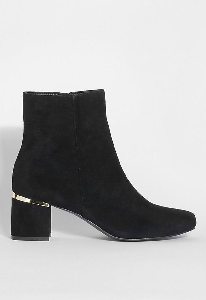 boohoo - Wide fit hardware detail block heel boots - black