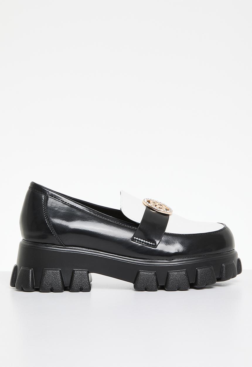 SISSY BOY - Tux loafer - black/ white
