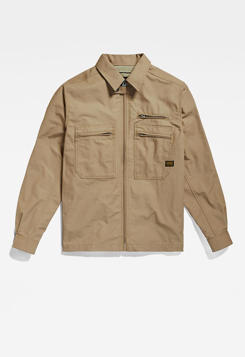G-STAR - Waka overshirt Hammer ripstop r  - dk fawn
