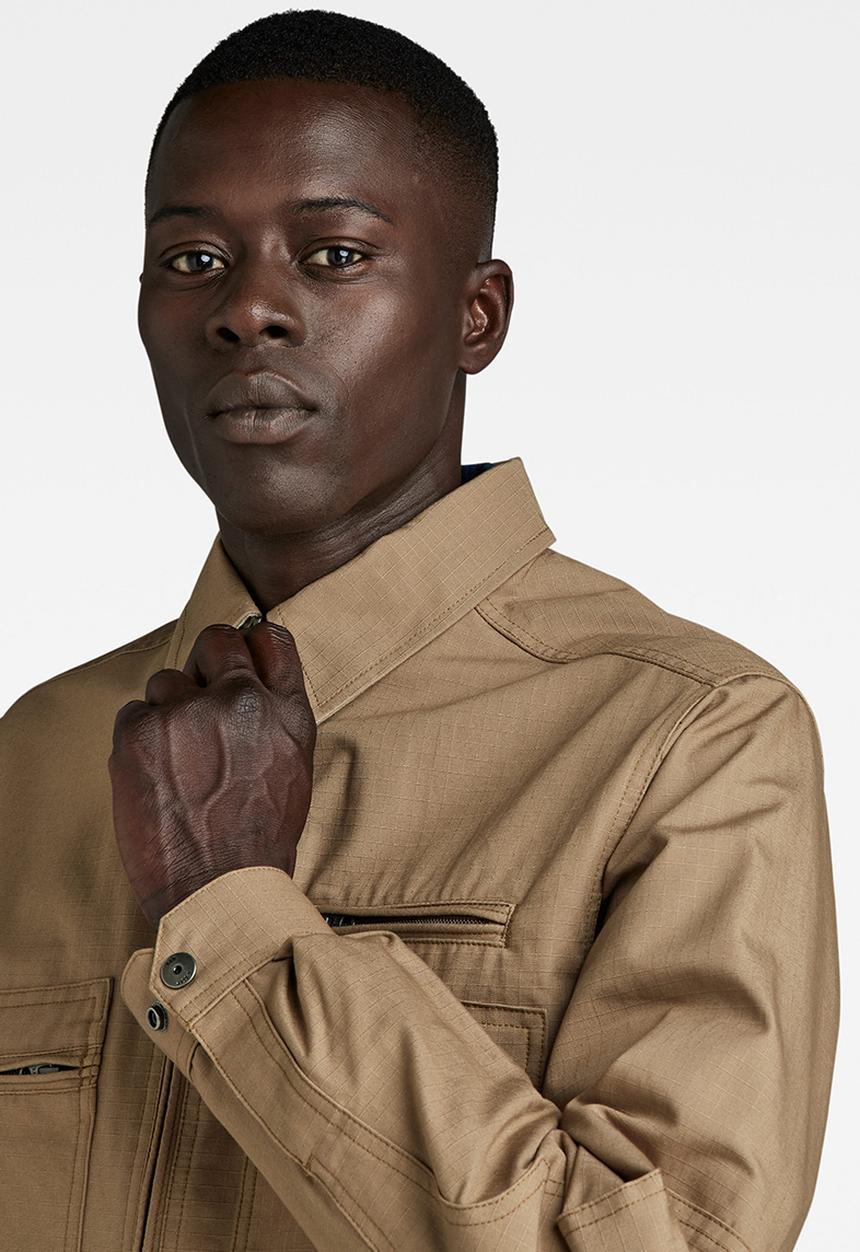 G-STAR - Waka overshirt Hammer ripstop r  - dk fawn