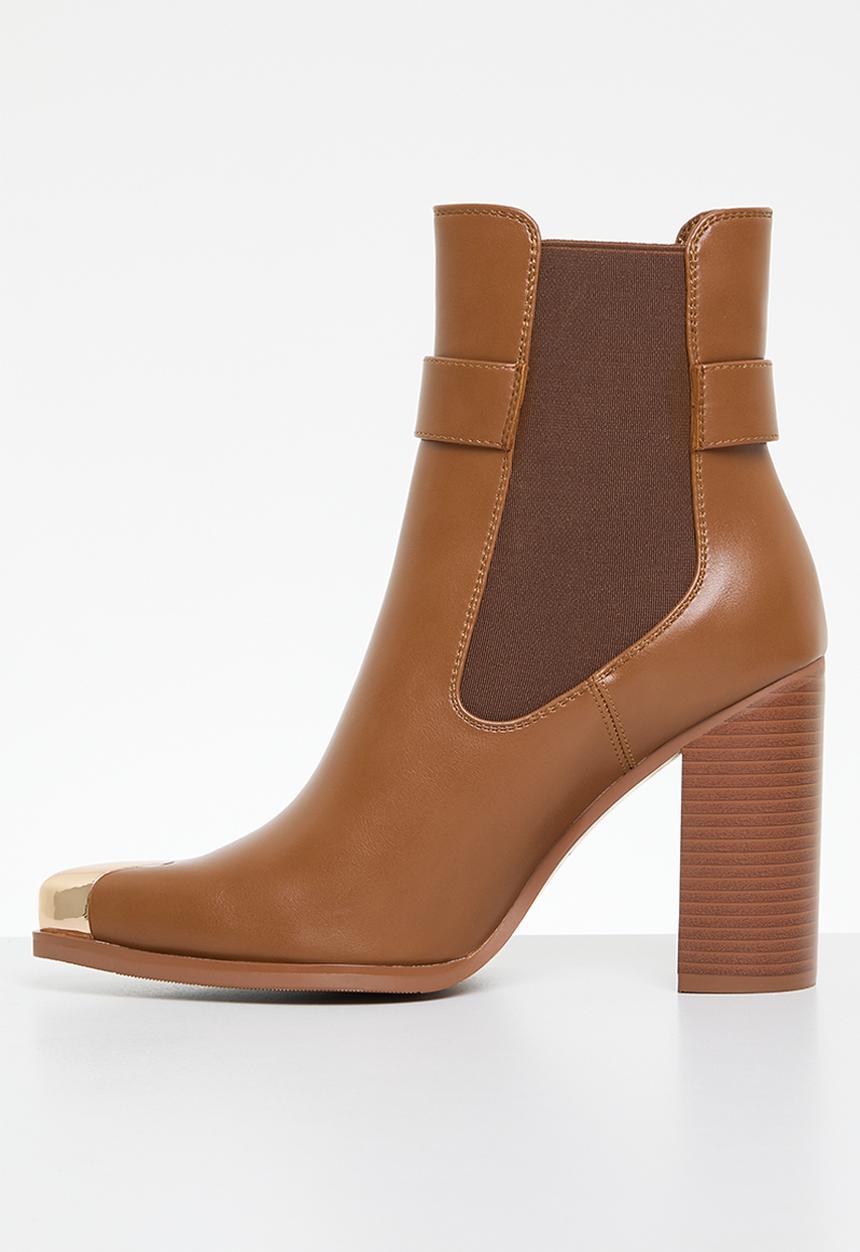 SISSY BOY - Tess block heel boot - tan