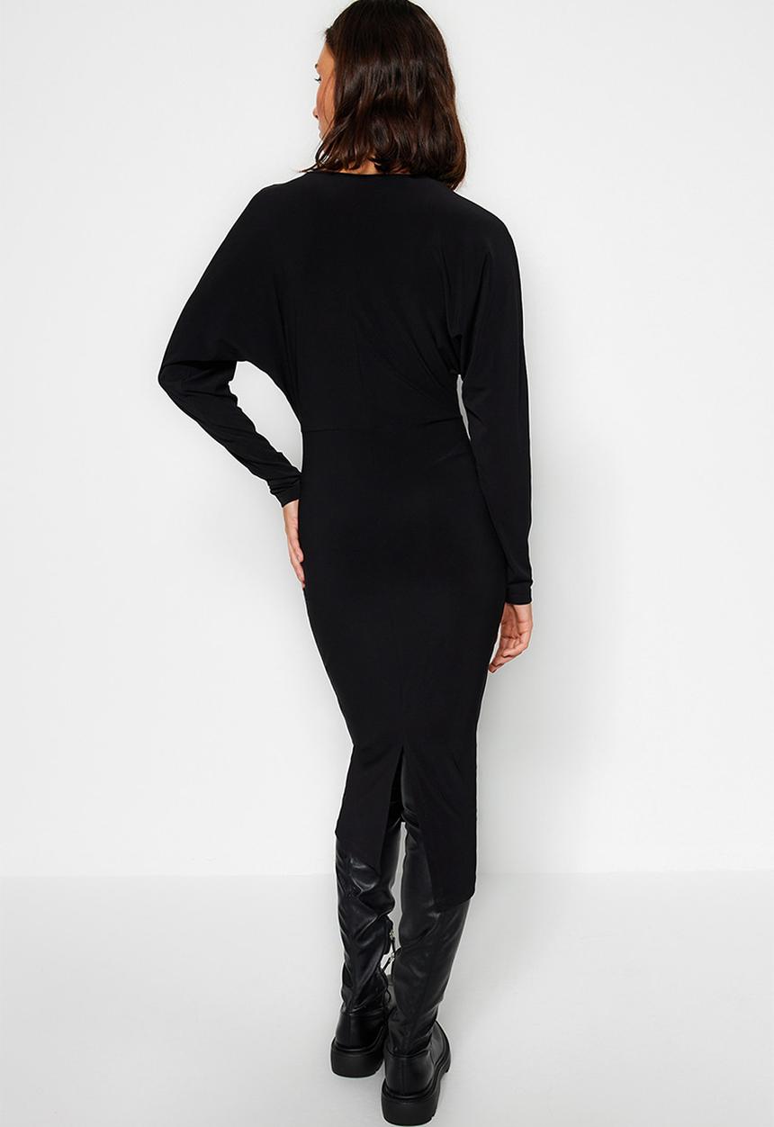 Trendyol - Bat Midi Dress - Black