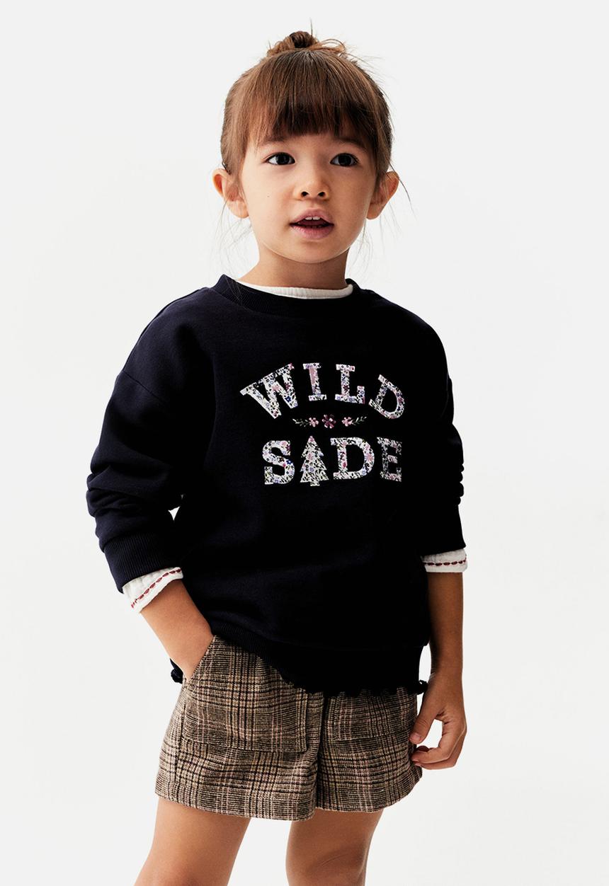 MANGO - Sweatshirt side - navy