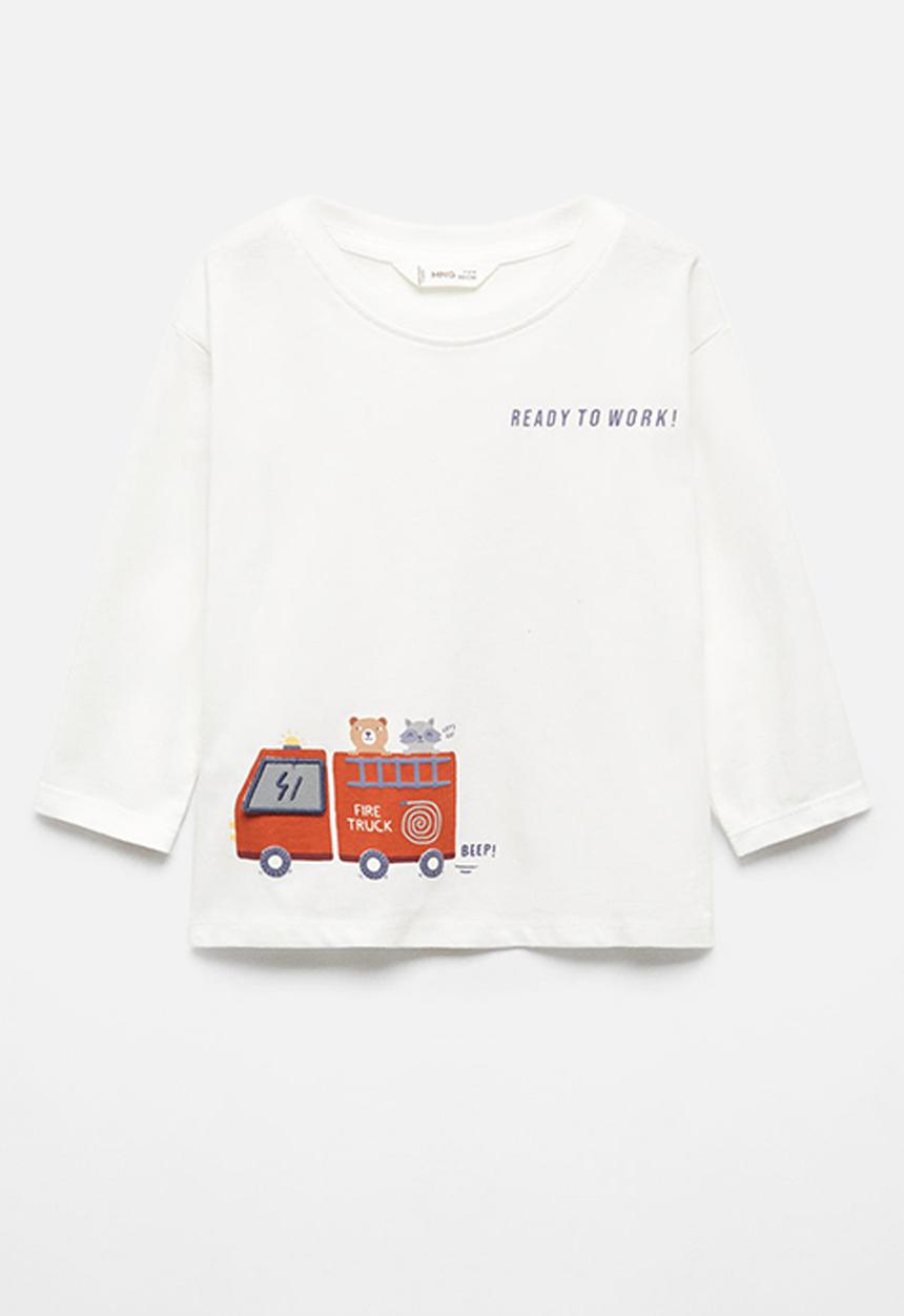 MANGO - T-shirt taxi - offwhite