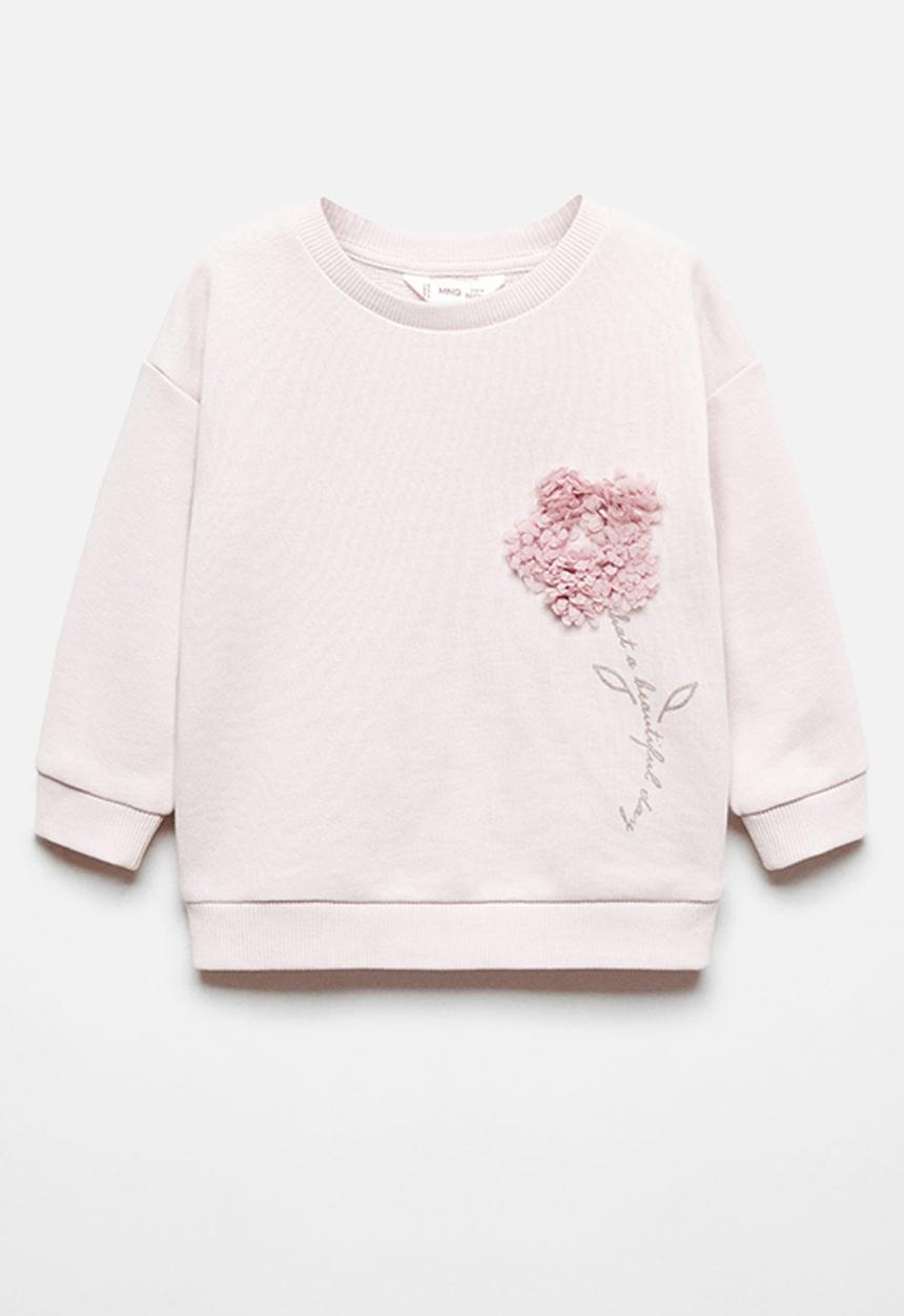 MANGO - Sweatshirt flower - mauve