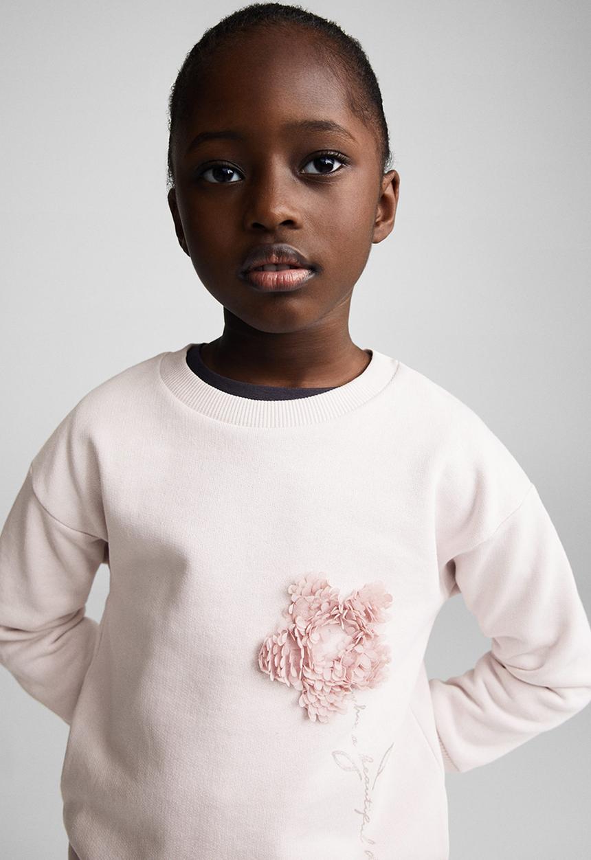 MANGO - Sweatshirt flower - mauve