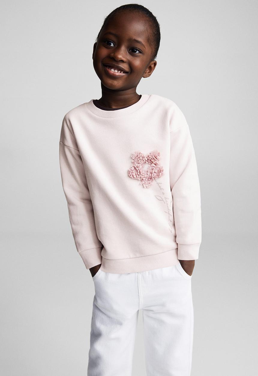 MANGO - Sweatshirt flower - mauve