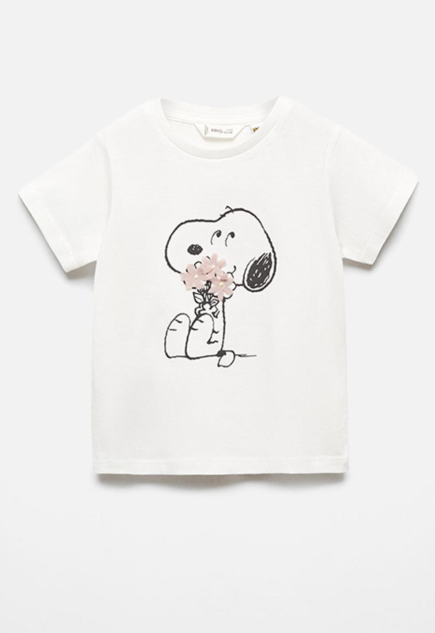 MANGO - T-shirt sflowerb - offwhite