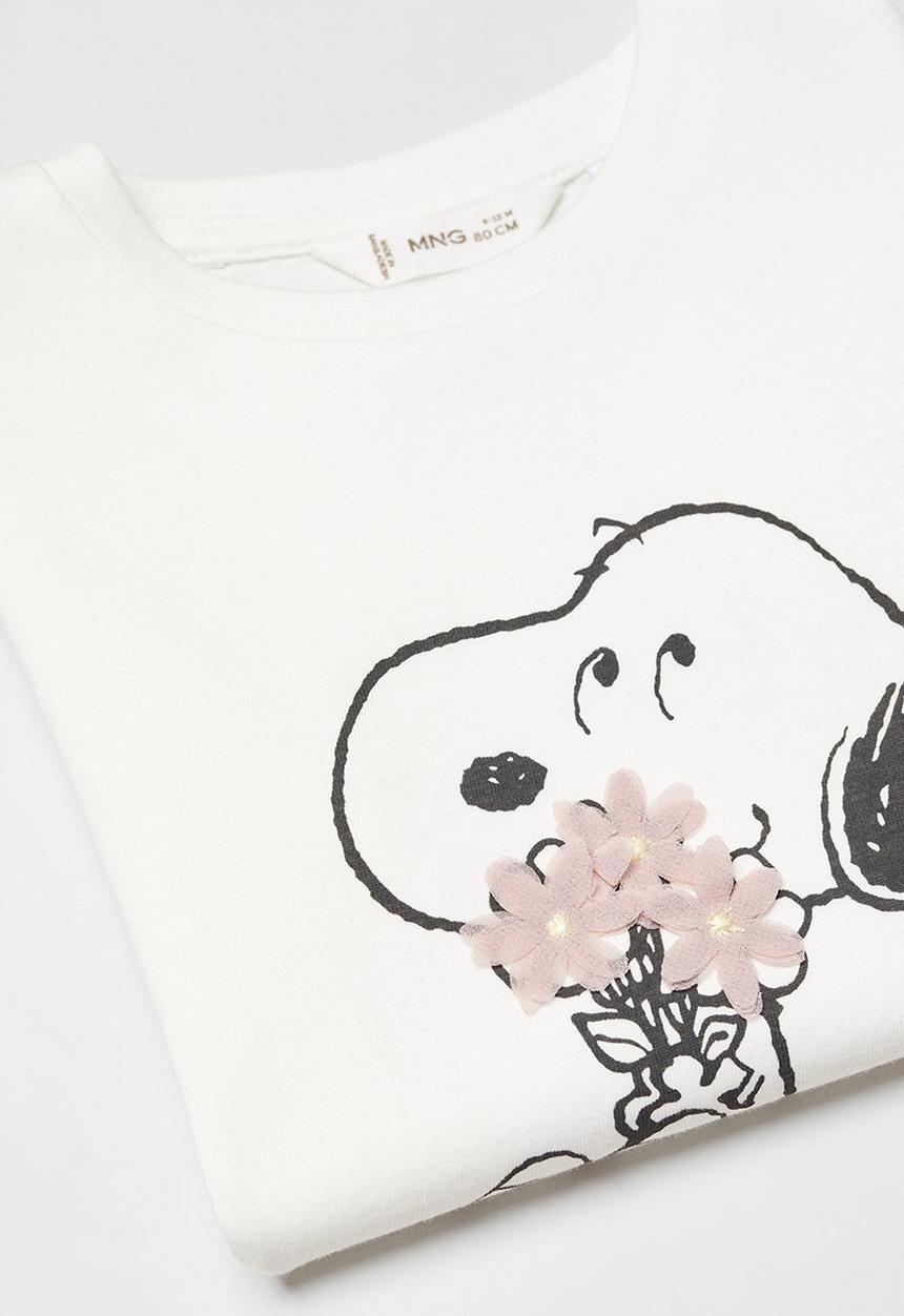 MANGO - T-shirt sflowerb - offwhite