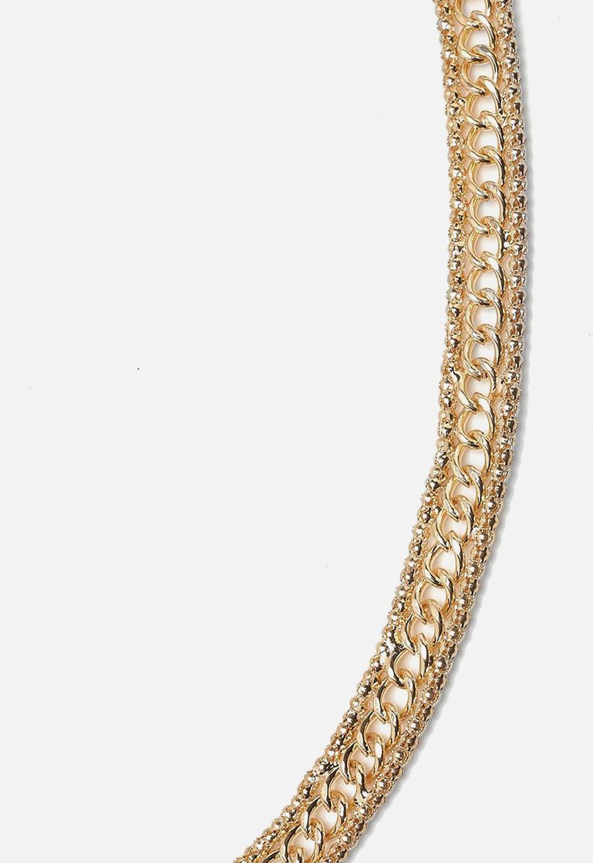 boohoo - Skinny multi chain belt - gold