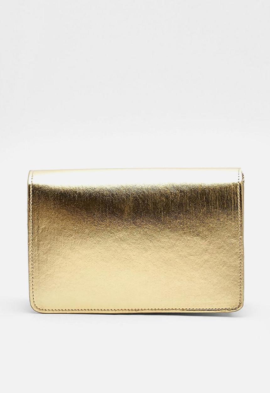 boohoo - Metallic crossbody bag - gold