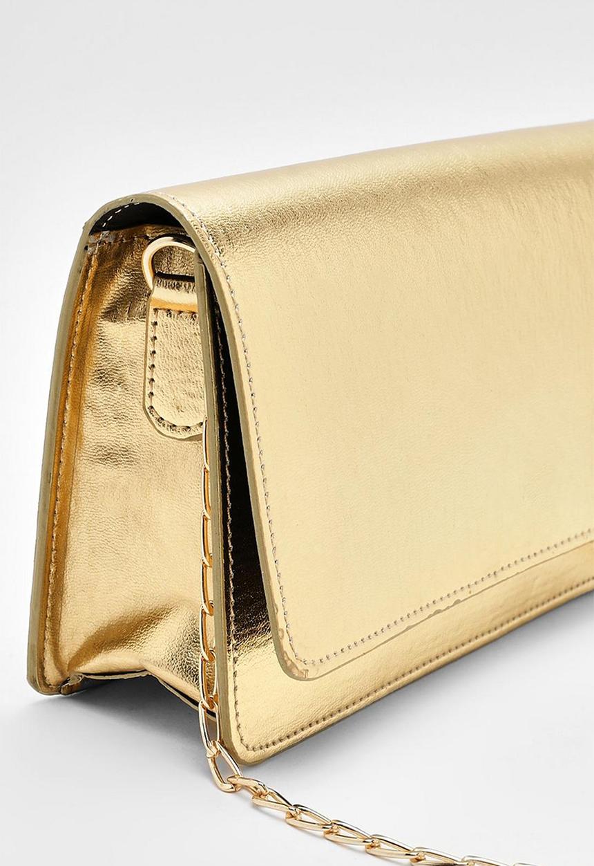 boohoo - Metallic crossbody bag - gold