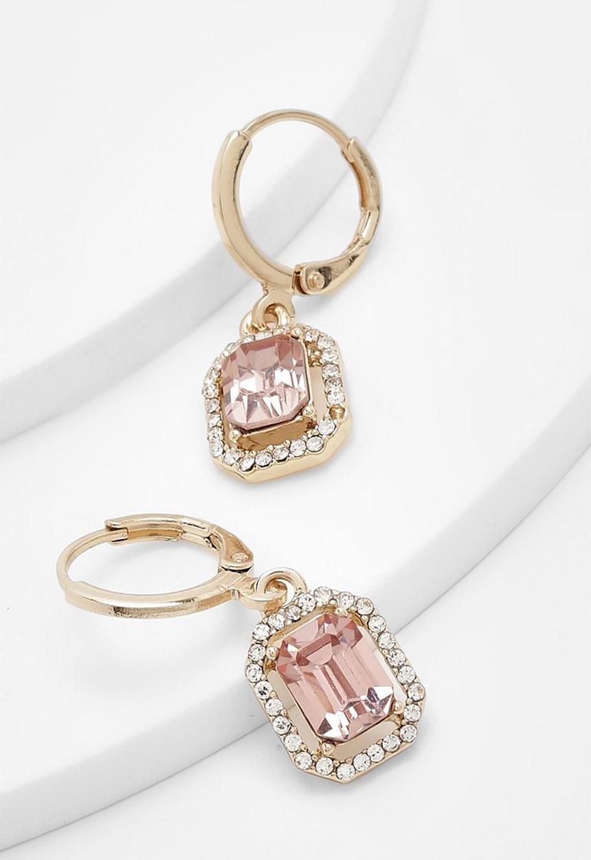 boohoo - Pink halo drop hoop earrings - pink